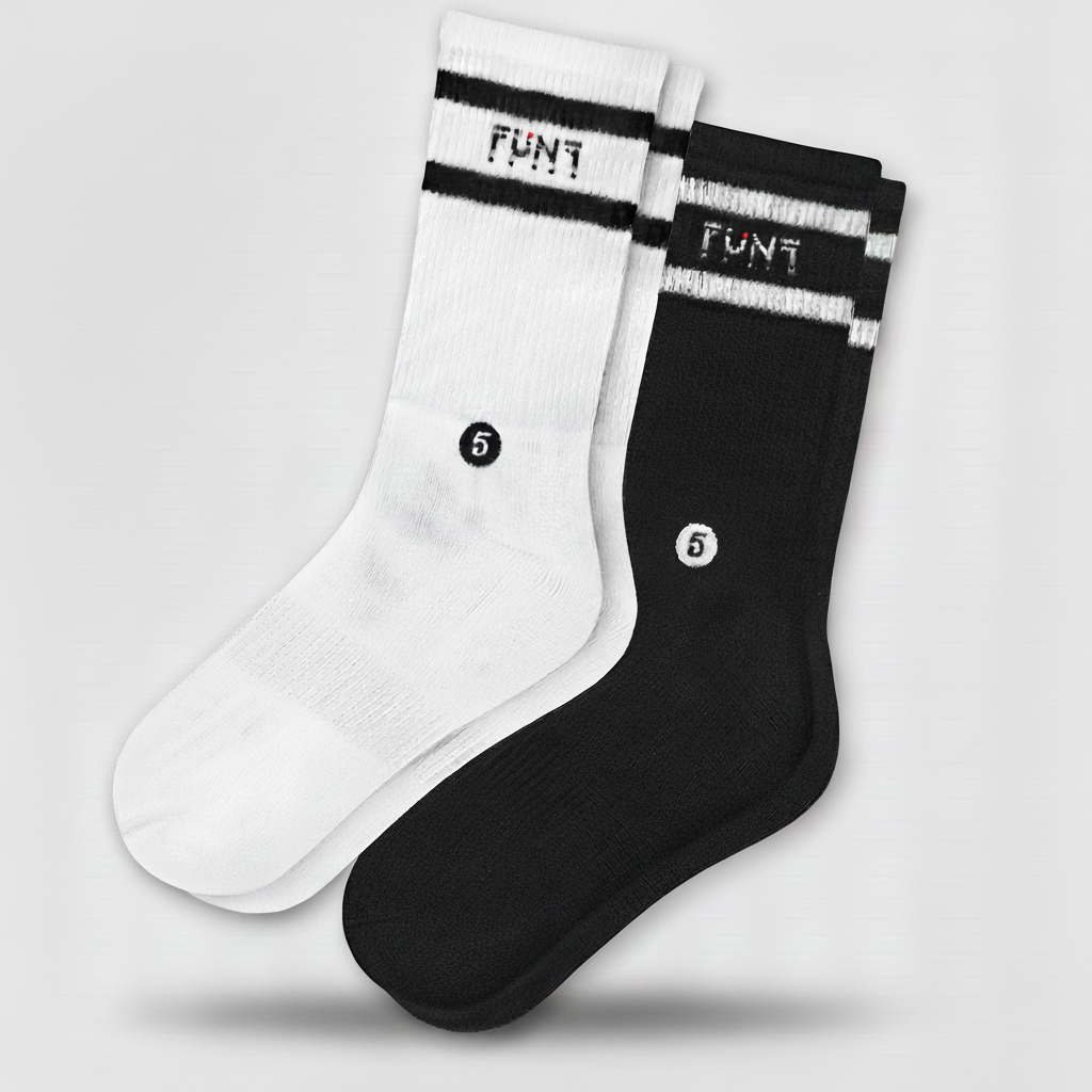 Premium Sports Socks – Twin Pack Black &amp; White