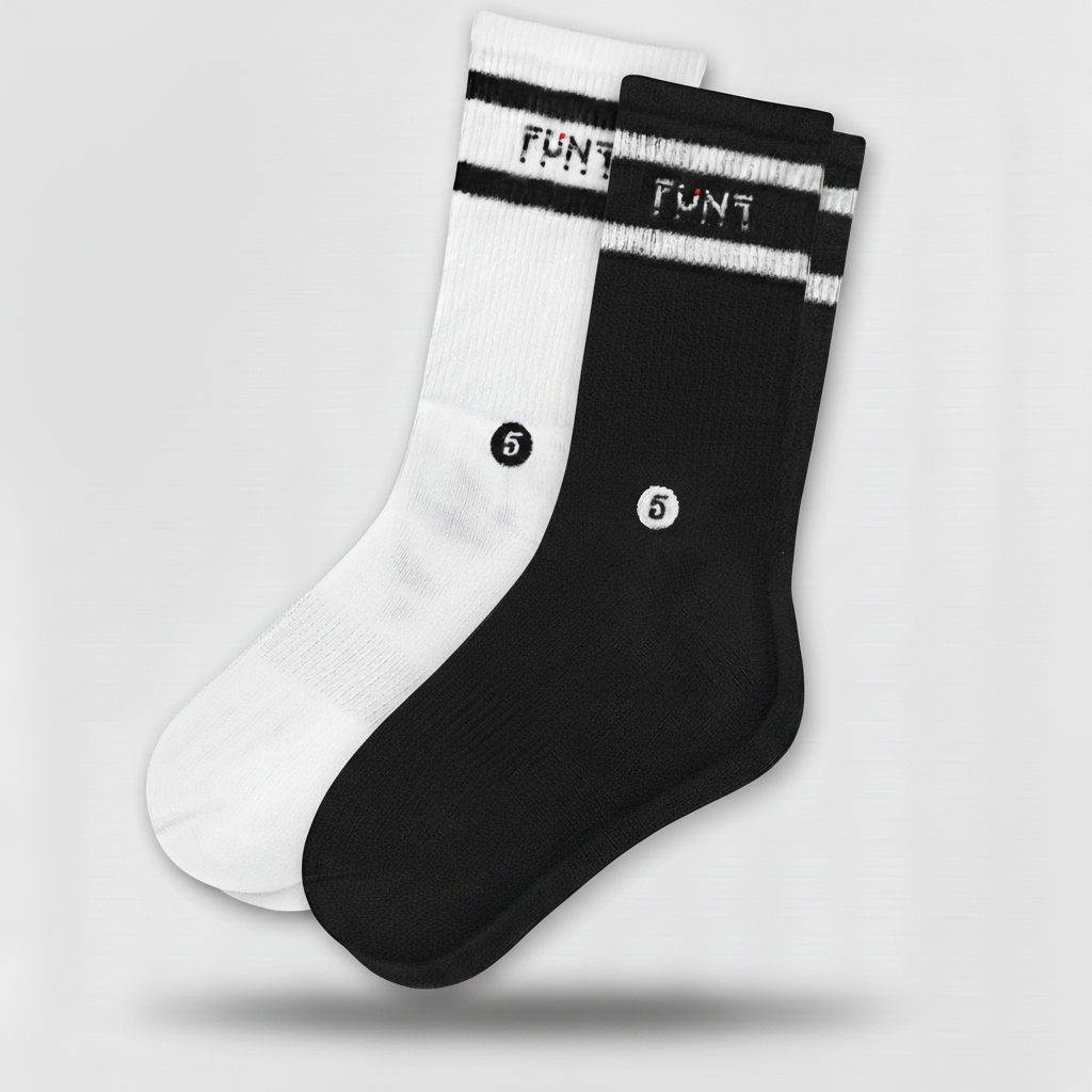 Premium Sports Socks – Twin Pack Black &amp; White