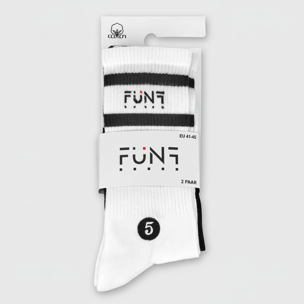 Premium Sports Socks – Twin Pack Black &amp; White